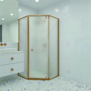 Душевой уголок RGW HO-088Gb 350608899-26 90x90 см брашированное золото